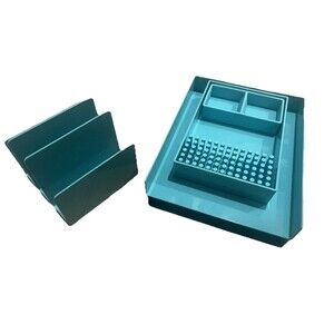 Teal Poppin Desk Accessories Office Supplies 6pcs
